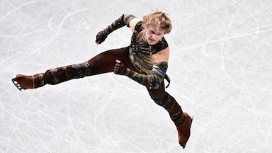 Ilia Malinin performs a butterfly jump