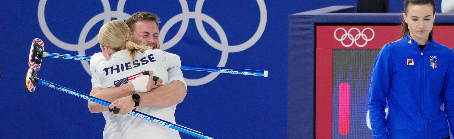 Korey Dropkin and Cory Thiesse on the ice