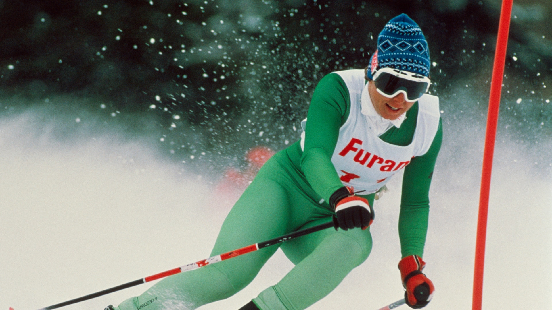 Austrian skier Annemarie Moser-Proll during a 1970 World Cup Giant Slalom. (Photo by Giuliano Bevilacqua)