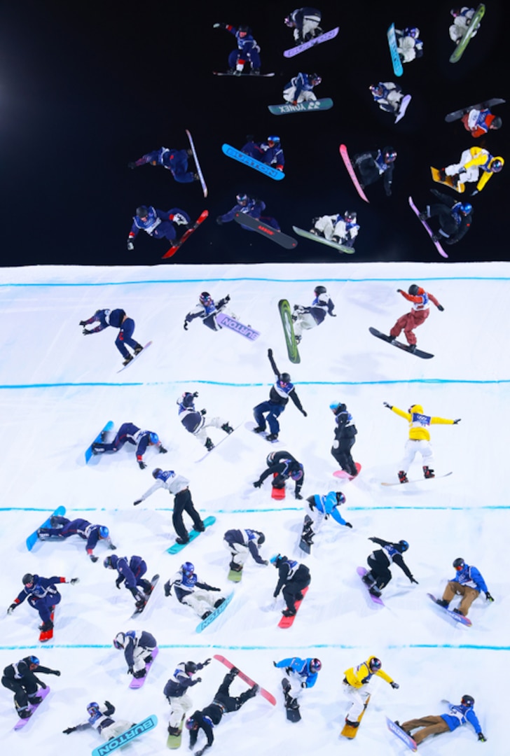 Layers of the Games view of snowboarding big air