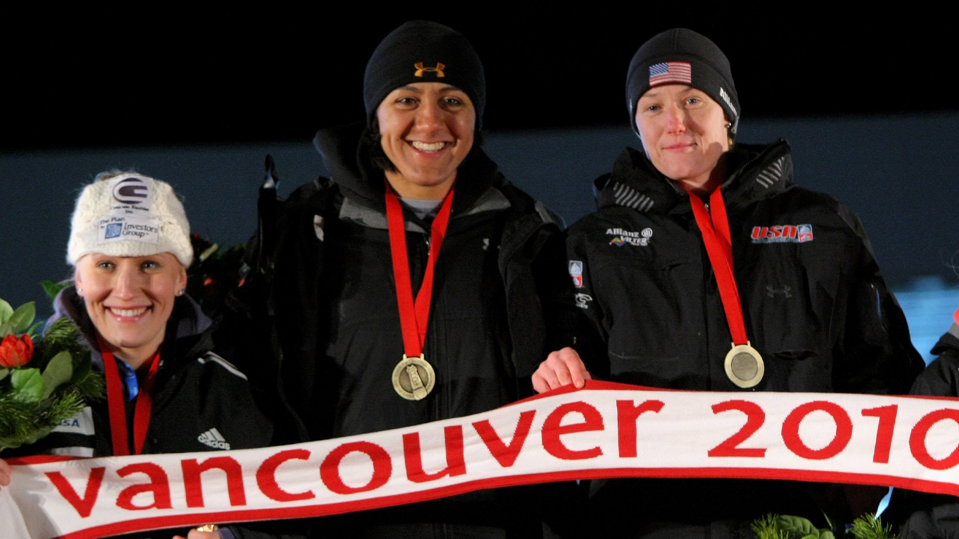 Kaillie Humphries, Elana Meyers Taylor and Shauna Rohback