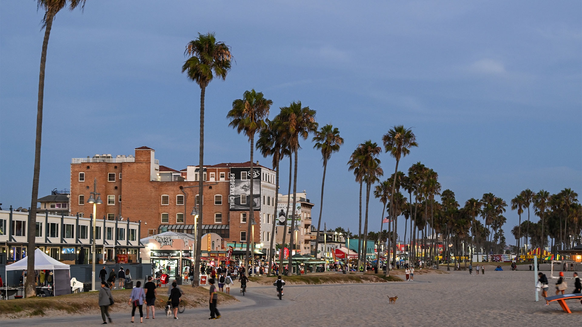 Venice Beach, where some cycling events will take place.