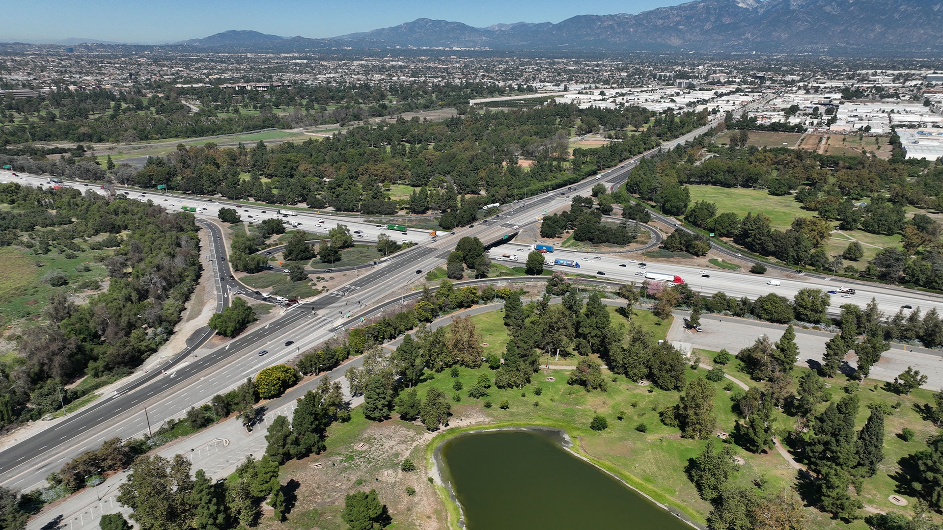 A view over Whittier Narrows in Los Angeles