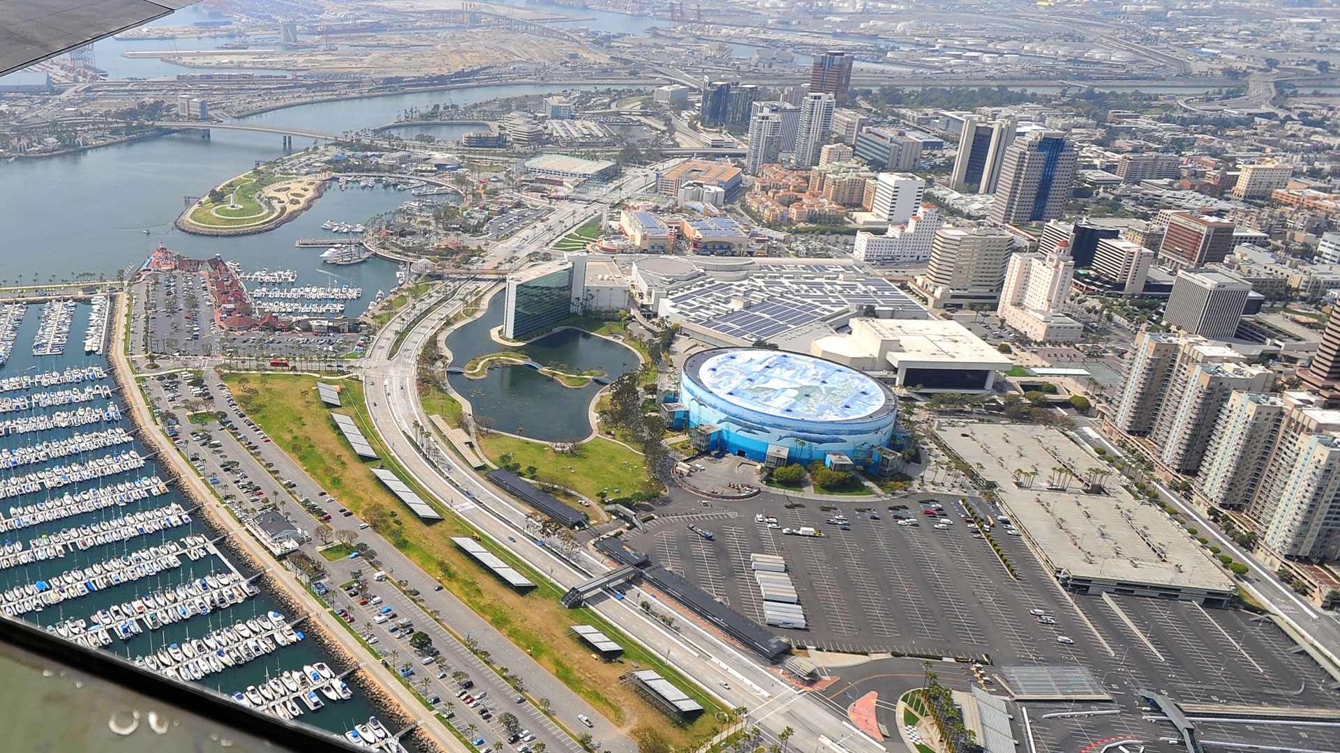 The Long Beach Aquatics Center from the sky.