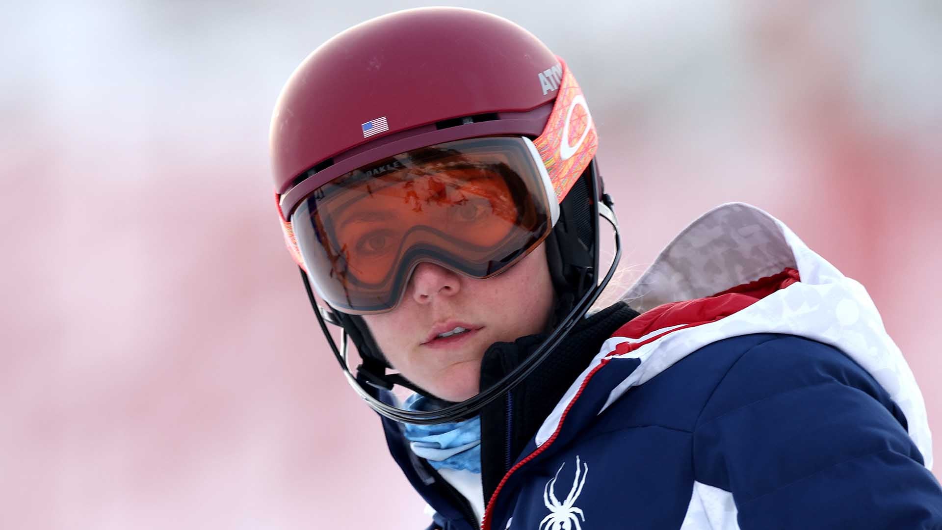 Mikaela Shiffrin Completes First Run Of Olympic Slalom Competition