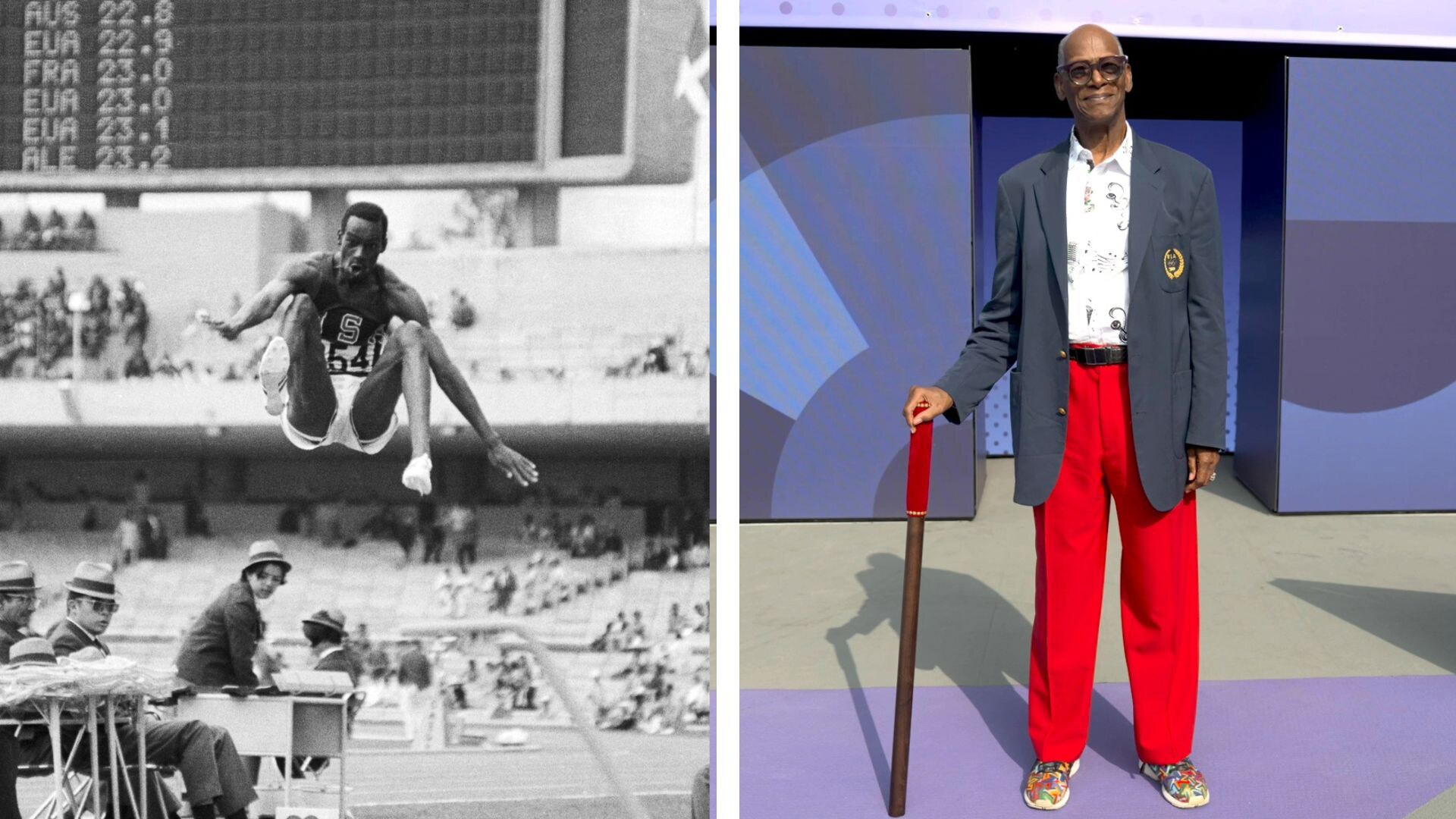 Beamon opens track and field competition with coup de baton | NBC Olympics