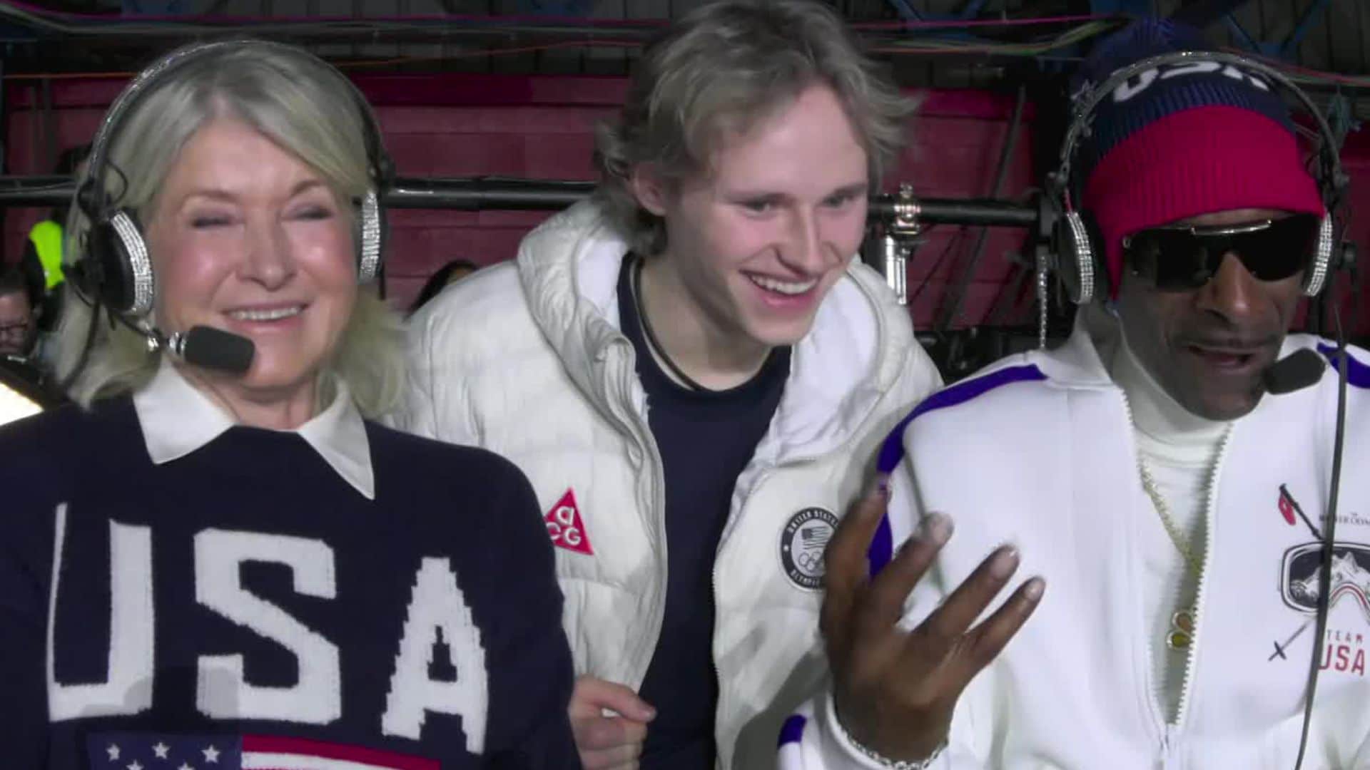 Snoop Dogg and Martha Stewart watch figure skating