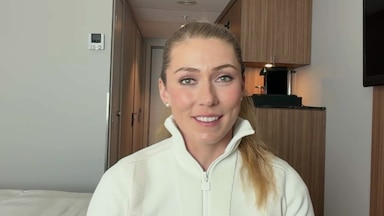 Mikaela Shiffrin is interviewed during the Stifel Snow Show.